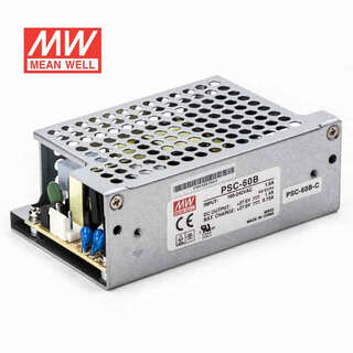 Taiwan mean well 60w battery charger power supply psc-60 single output ups function international safety certification psc-60b-c 27.6v1.4a/0.75a with input/output line