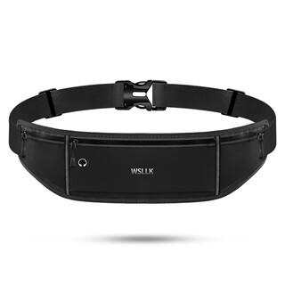 Sports waist bag, running mobile phone bag, men's and women's outdoor equipment waterproof invisible new mini belt bag black 7.5 inches