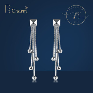 Pt.charm platinum earrings platinum earrings pt950 earrings women's earrings new products valentine's day gifts chinese valentine's day in stock 4-4.1g pair