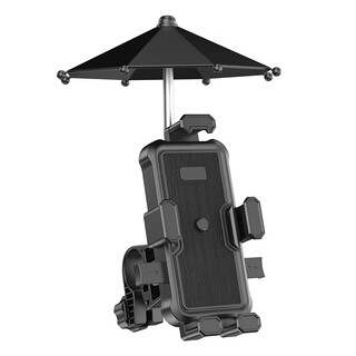 Xushansi electric vehicle mobile phone holder pedal battery motorcycle special takeaway rider shockproof mobile phone classic black handle model with umbrella
