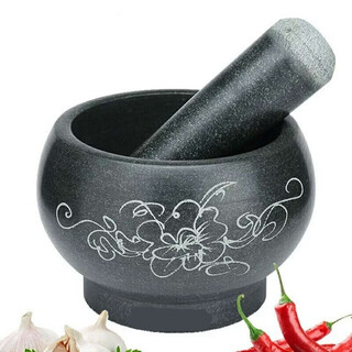Xj bluestone mortar household mortar stone nest stone cup manual garlic press mortar medicine mortar retro chinese medicine grinding medicine outer diameter 30cm