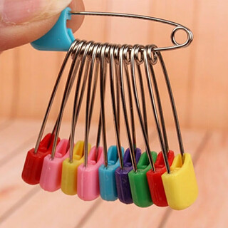 Mays will child safety pin large baby lock pin small buckle pin cute cartoon pregnant woman color fixed clothing pin small size 4 cm 2 trials