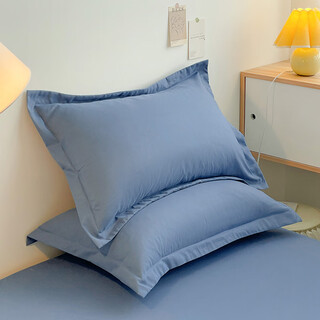 Frangomo summer bean paste color brushed pillow set single ins simple style pillowcase solid color pillowcase 48x74cm pressed pillowcase-sapphire blue twill brushed pillowcase 40cmx60cm