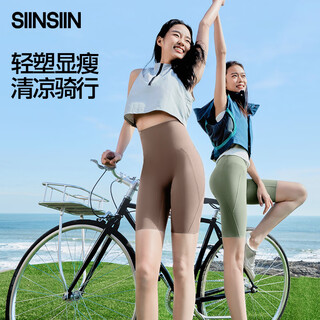 Siinsiin five-point cycling pants women's summer sports pants fitness wear yoga shorts buttocks tummy control pants shark pants ice skin regular style slimming black m (95-110jin jin is equal to 0.5 kg)