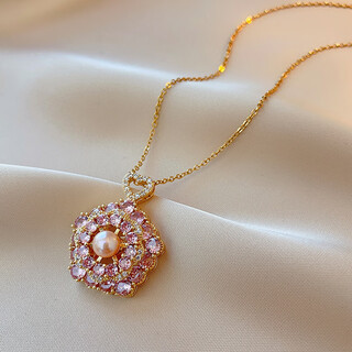 Fat donglai's same style freshwater pearl pendant shi lai runs necklace for women shi lai creative rotating personality x1654 pink shi lai runs pearl necklace