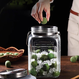 Kilner uk kilner wine jar household juice bottle beverage can glass jar brewer green plum wine sealed storage tank glass wine jar-2700ml