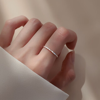Yinao (yinao) pure 925 silver sugar paper ring women's light luxury index finger ring plain ring design tail ring 2024 simple sugar paper ring