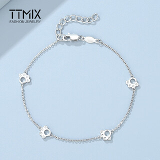 Ttmix cute cat claw platinum bracelet sweet pt950 platinum bracelet birthday gift for girlfriend 3.9-4.1g 16+3cm