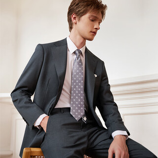 Guillaume de mons men's suit wool gray business professional formal wear groom wedding slim suit suit 2025 spring and summer elegant gray single suit top 44