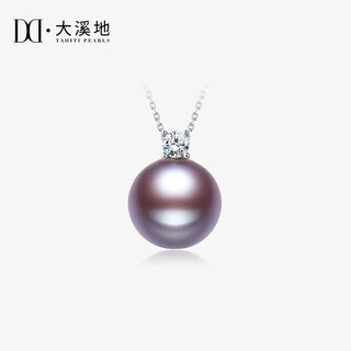 Tahiti princess style pearl pendant 18k gold edison purple freshwater pearl necklace 10 points moissanite + 925 silver chain purple edison 14-14.5mm