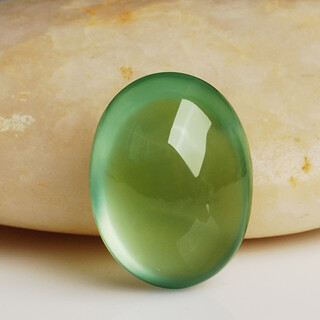 Ice prehnite ring surface, bare stone egg surface, jade rough stone, gemstone, colored treasure can be inlaid with ring, picture color