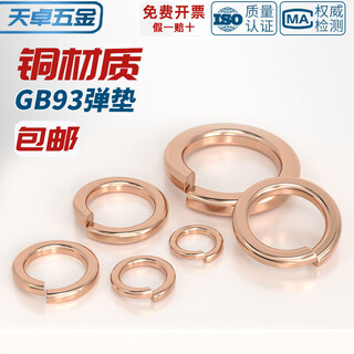 Tianzhuo hardware national standard pure copper spring washer spring washer bronze round washer screw metal washer gb93 m2.5-80 pcs