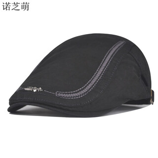 Nozhi meng simple solid color british painter hat retro casual men's and women's beret progressive hat baseball cap nm490 black one size adjustable sides