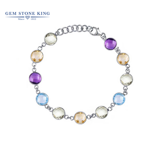 Gem stone king bracelet for women 25 carat colored treasure 925 silver new fashion couple send girlfriend bracelet chinese valentine's day gift
