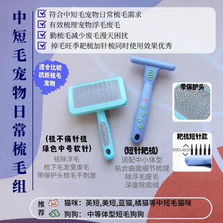 Ship's notes, ship's notes, pet needle comb, dog and cat hair comb, painless comb, teddy hair comb, massage brush, magic bead comb, nhp124-2 needle comb + h694 waste hair comb