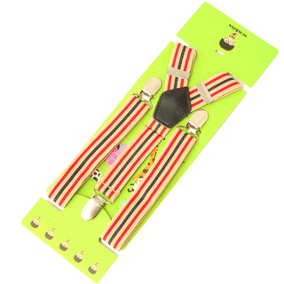 Royal merchant korean version of children's suspender clip baby suspender belt summer boys and girls big children's 3-clip suspender clip korean clip children's 3-clip fashion striped strong buckle suitable for 1-6 years old