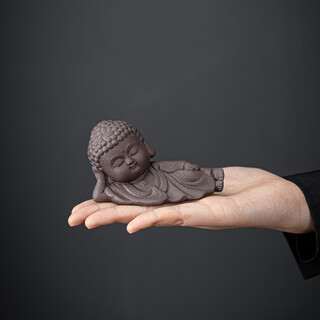 Yuxuan zen reclining buddha tathagata tea pet purple clay boutique handmade little monk can raise tea art tea play ornaments