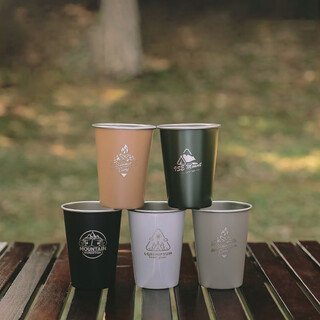 Molson outdoor 304 stainless steel water cup milk cup white wine cup tea cup coffee cup cold drink cup camping beer cup 350ml-random 5 pieces