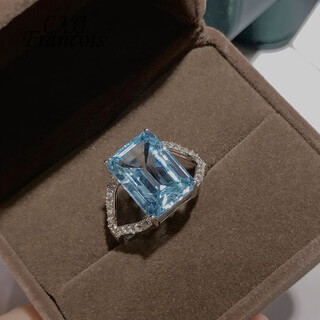 Cajj francois 9.0 carat topaz ring for women, natural colored gemstone, jewelry gemstone, 925 silver inlaid, no. 13