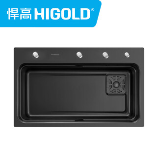 Higold matte black nano stretched sink 920267 angus 304 stainless steel kitchen sink 750x470x225 sink 920267 matte black without faucet