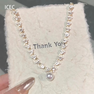 Yican xiaoxiangfeng's gypsophila imitation pearl pendant necklace women's niche high-end clavicle chain 2025 new popular style necklace xiaoxiangfeng's gypsophila starry pearl pendant necklace