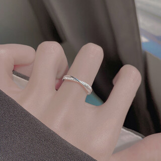 Su shiliu 925 silver ring women's ring personalized open ring single index finger tail ring female birthday gift for girlfriend and best friend cross ring