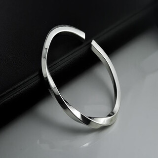 Mhfdo möbius bracelet bracelet men's trendy niche design titanium steel boys jane möbius bright silver