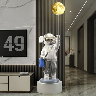 Jizhao housewarming gift astronaut astronaut large ornament living room large floor lamp tv cabinet side decoration projection astronaut + base blue bag 144cm no specifications