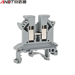 Andatong uk terminal block uk2.5b terminal block nylon flame retardant copper rail type voltage terminal block gray 100 pieces/pack