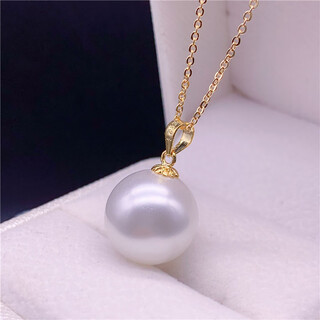 Drjefun new nanyang pendant natural q pearl gold pendant with necklace perfect round flawless high light deep purple white pearl gold holder 10-11mm45cm