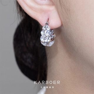 Persia full diamond earrings for women 2025 new trendy fashion versatile earrings simple silver needle high-quality earrings temperament ear accessories bright silver