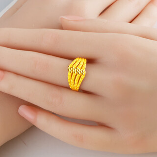 Qianying gold ring 9999 pure gold women's pure gold index finger ring step by step real gold gift for wife's birthday by gram weighing about 4.72-4.9g (including labor cost 25)