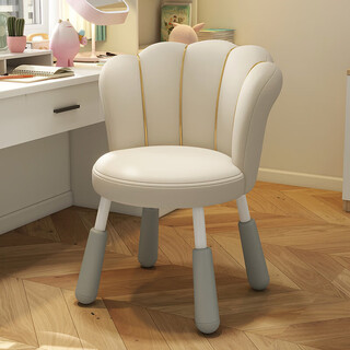 Maoyi household makeup chair, bedroom stool, dressing table chair, special dressing chair, cloakroom back chair, manicure chair, off-white leather, lift chair legs-sponge cushion, nylon feet