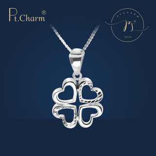 Pt.charm new four-leaf clover platinum pendant women's love platinum pendant women's necklace gift pt950 for your girlfriend. if it is not in stock, it can be customized. take 1.3g as an example