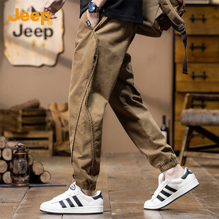 Jeep (jeep) high-end men's casual pants men's 2025 autumn and winter new loose legging overalls men's harem sports pants men's style