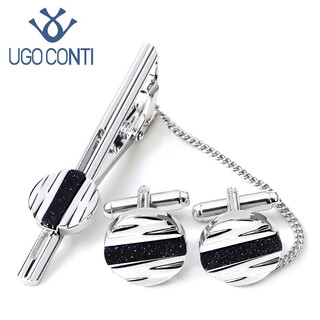 UGO CONTIUGO袖扣男轻奢星空石商务领带夹套装衬衫衬衣袖口西装袖钉礼盒装