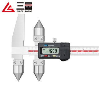 Three-quantity center distance cone probe digital caliper 5-150mm stainless steel center hole distance edge-center distance vernier caliper jd123 edge-center distance 10-300mm