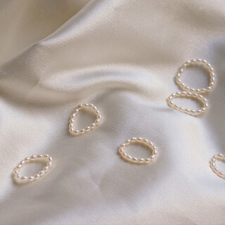 Moyanyu baroque freshwater pearl ring, unobtrusive and beautiful stacking with pearl ring, high-end french retro pearl ring - elastic style - worry-free size