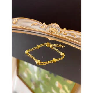 Fumikage four-leaf clover golden five-flower bracelet can be worn with a super thin design, women's versatile four-leaf clover bracelet