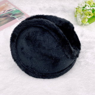 Lin ling thickened velvet earmuffs, unisex earmuffs, winter warm adult earmuffs, over-the-ear warm earmuffs, thick earmuffs, black 1 piece