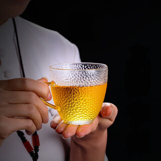 Xuanshitang small glass tea cup with handle small cup kung fu tea glass cup anti-scald household supplies tea cup