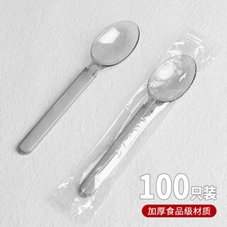 Baijie disposable spoons individually packaged 100 pieces of tableware small spoon large spoon rice spoon bowl spoon small spoon