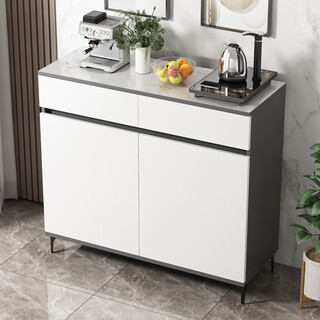 Yijiamu light luxury sideboard cupboard living room wall storage cabinet multi-functional storage cabinet modern simple tea cabinet wine cabinet luxury widened model two doors and two drawers 80*40*88cm self-assembled