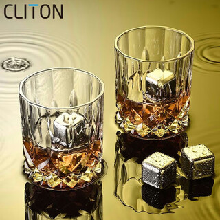 Cliton glass whiskey glass european style carved spirit glass foreign wine glass household water glass set 2 pieces