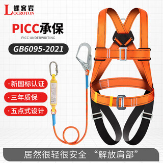Luokeyan five-point safety belt, high-altitude working safety rope, full-body anti-fall national standard, single large hook buffer bag 1.8 meters, beijing warehouse flash delivery