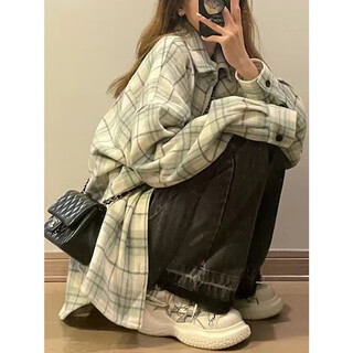 Qgf xiaoxiang style sub-shirt for women spring and autumn new hong kong style chic inner top loose design shirt jacket picture color m