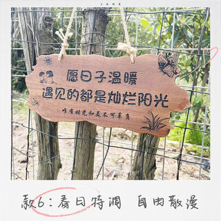 Micro box solid wood custom garden tree sign courtyard door sign creative new chinese style decorative sign internet celebrity outdoor lettering sign 6 original days warm 50*20 single-sided customization