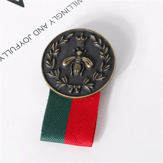 Strong silver japanese fashion british style badge men's suit breastplate ribbon medal crown pin korean retro flying eagle brooch bee + ribbon