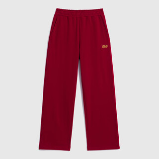 Gap men's 2024 spring and autumn dragon pattern embroidered sports trousers loose cotton feel comfort casual pants burgundy 170/80a(m) asian size