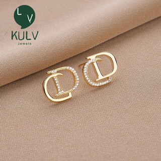 Fat donglai's same style 18k gold-plated earrings, cd letter studded diamond earrings, earrings, earrings, earrings for women, 65cd letter micro stud earrings